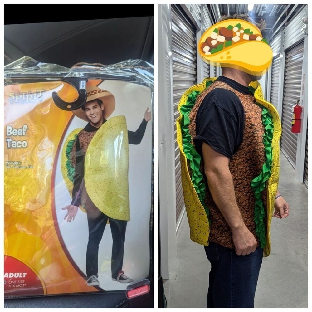 Funny Taco Costume Adult Halloween‎ Food Spirit One Size Quirky Salta Crunchy